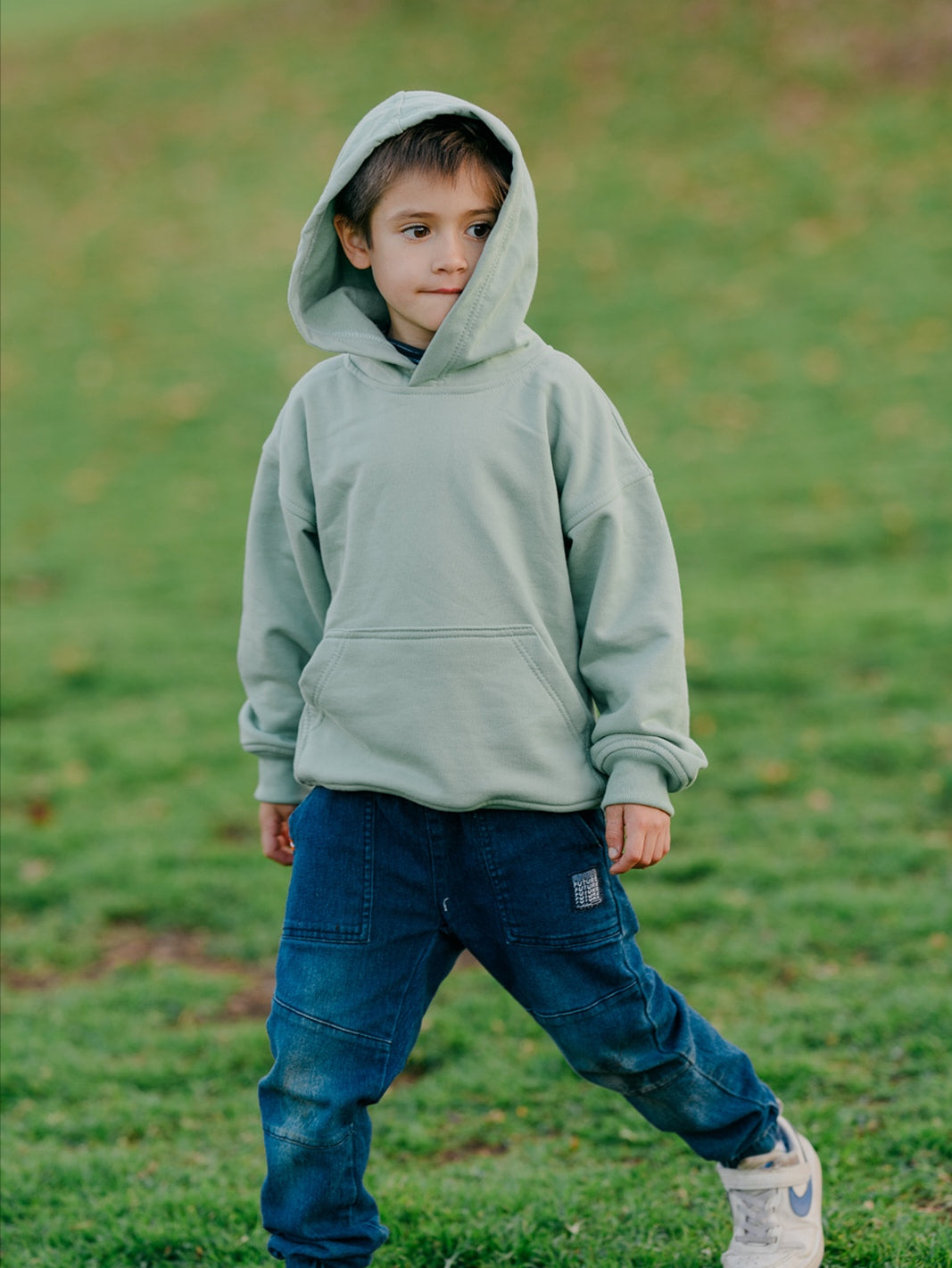 Polerón niño Oversize verde Nilo