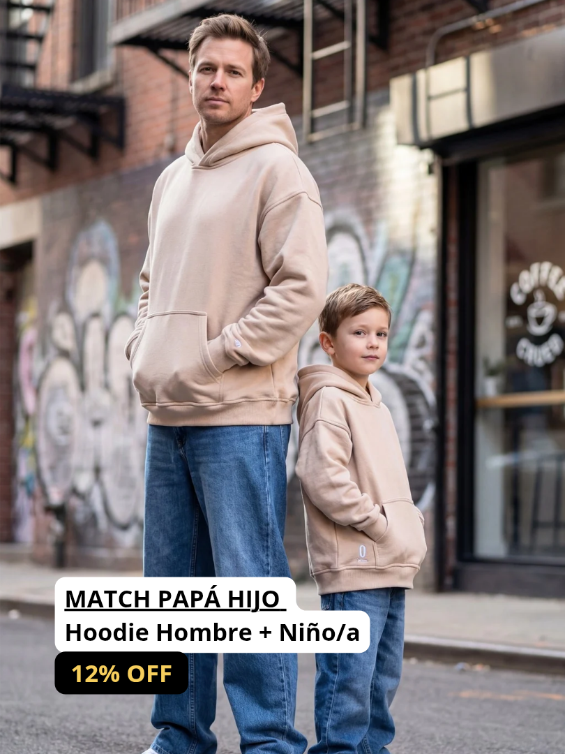 Pack 2 Polerones Oversize Beige Papá + Hijo/a