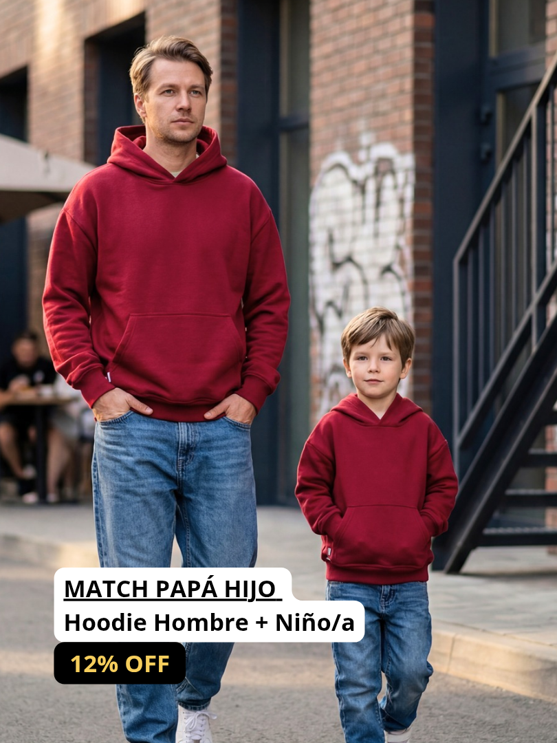 Pack 2 Polerones Oversize Burdeo Papá + Hijo/a