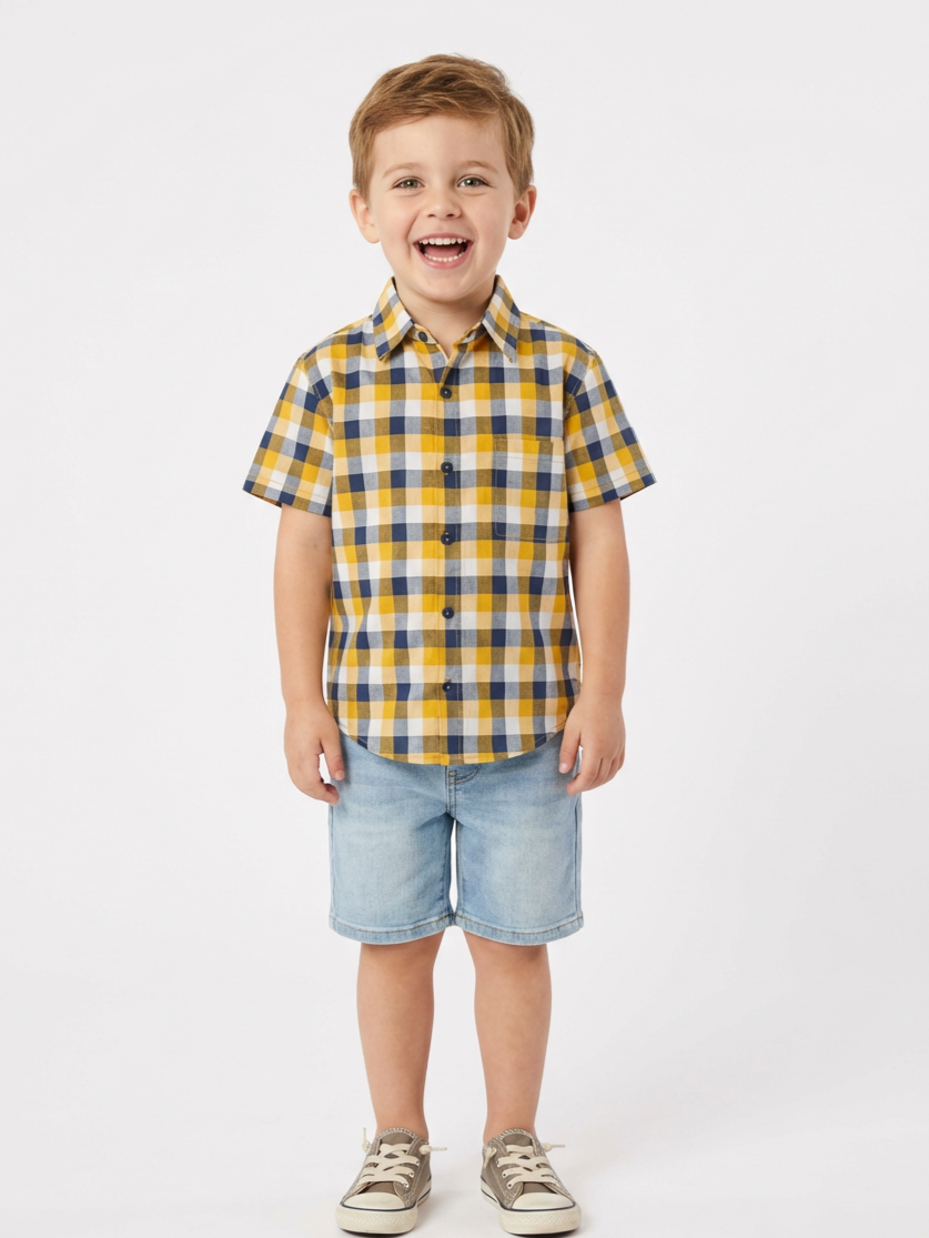 Camisa niño 100% algodón cuadrille