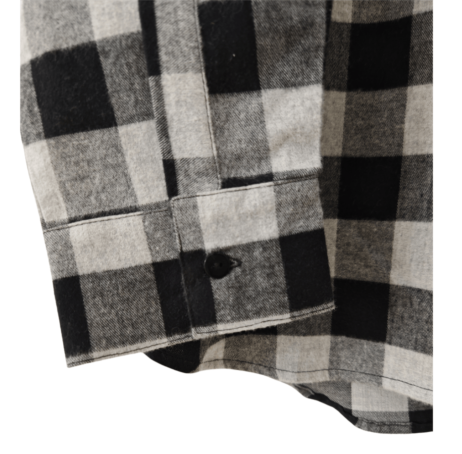 Camisa Franela Hombre Negro/Gris 100% Algodón