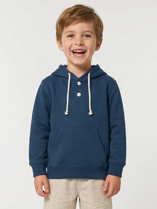 Polerón con capucha niño color azul