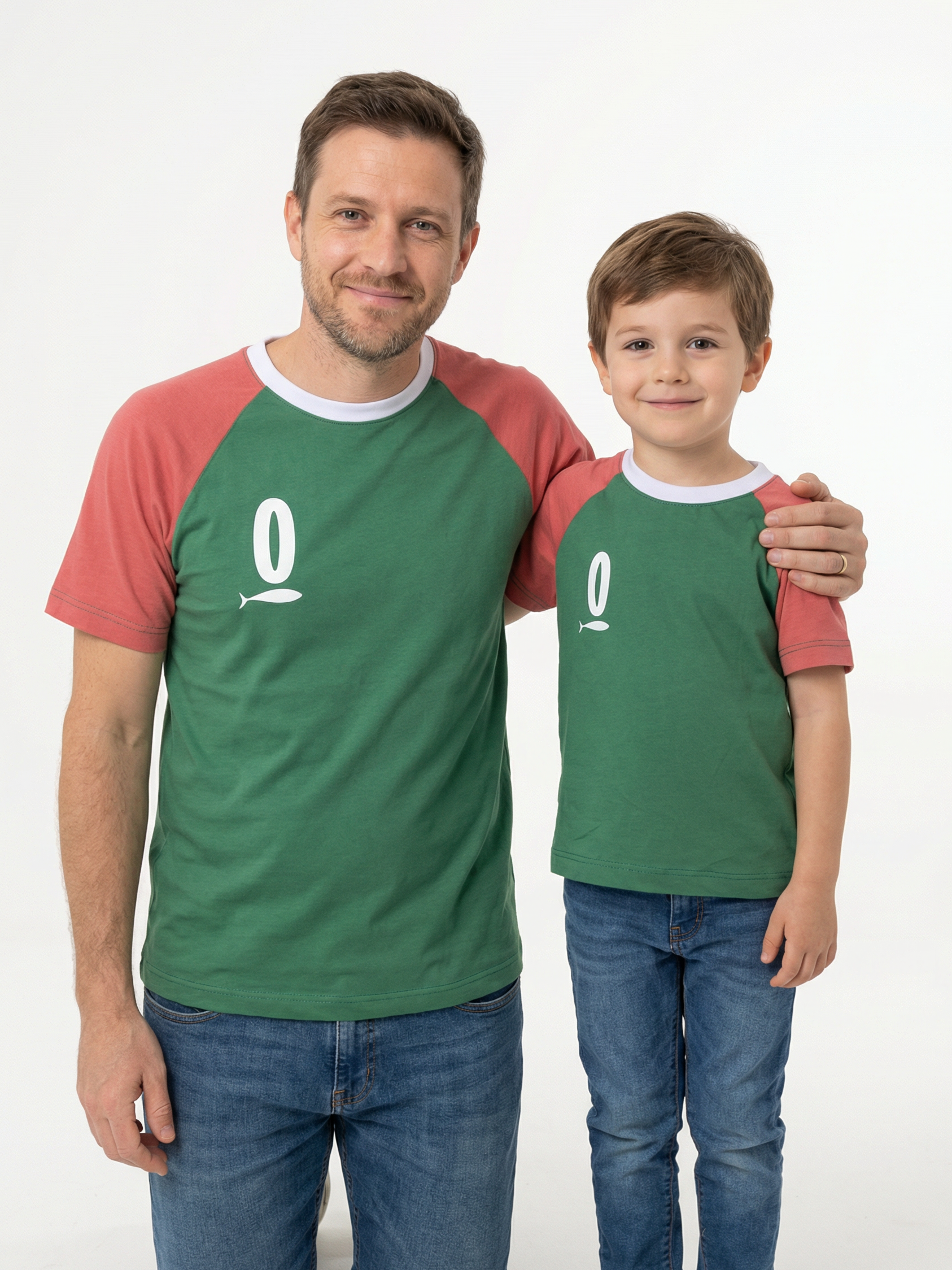 Pack Polera Pez Algodón Papá + Hijo