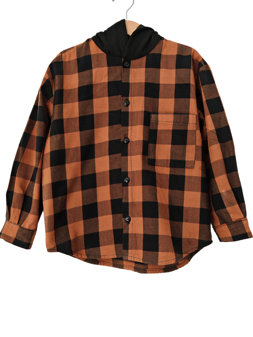 Camisa niño/a Franela Gustavo cuadroa negro con café