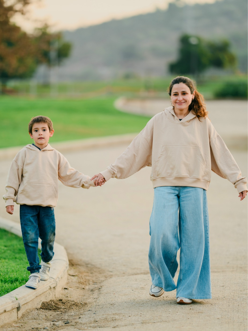 Pack 2 Polerones Oversize Beige Mamá + Hijo/a