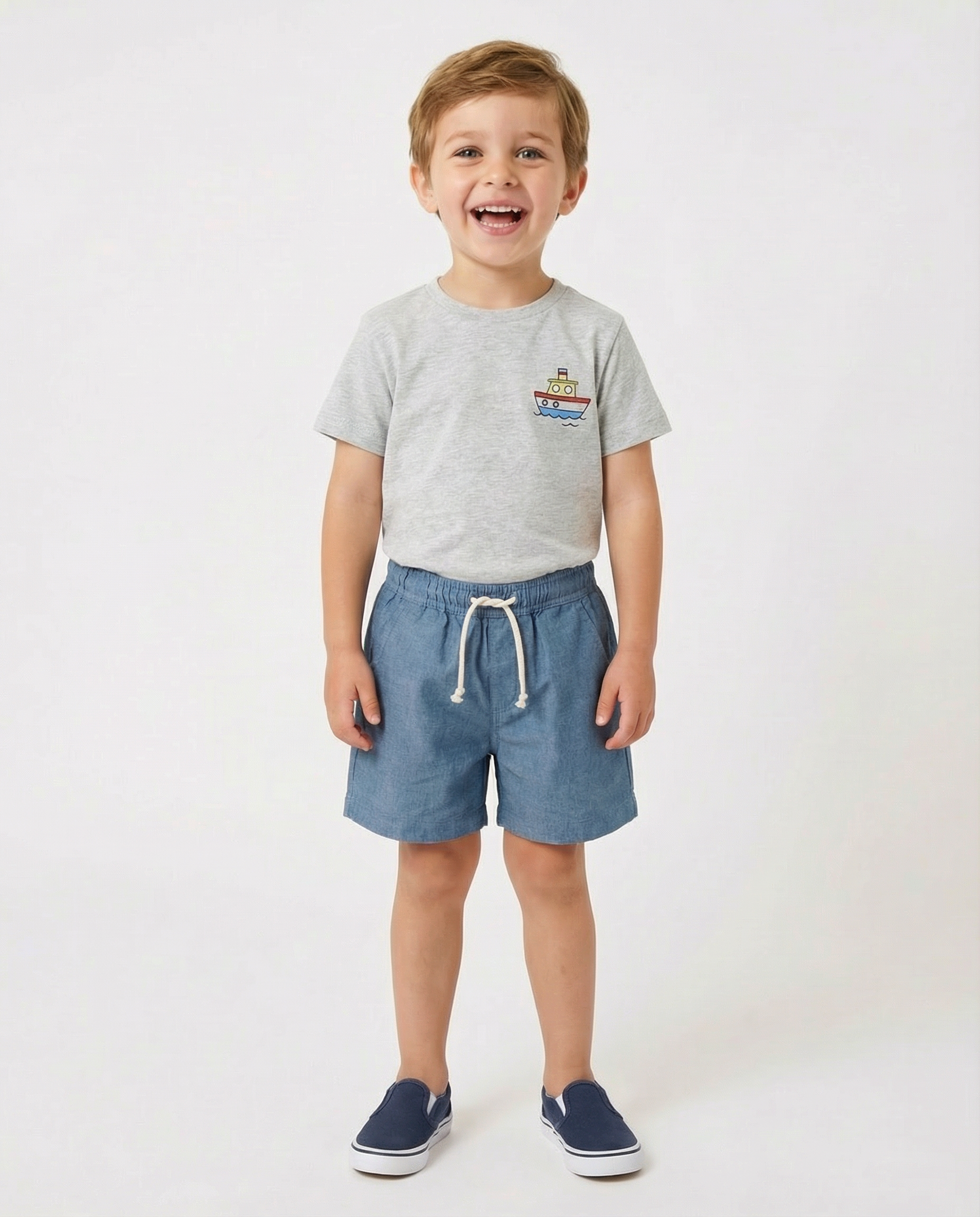 Short niño 100% Algodón color azul jeans