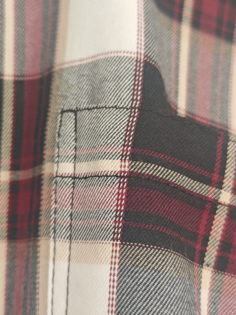 Camisa Franela Hombre | Burdeo/Beige 100% Algodón