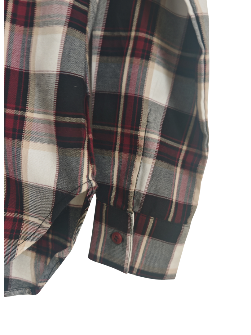 Pack 2 Camisas Franela Mamá + hijo/a | Cuadrillé Burdeo/Beige | 100% Algodón