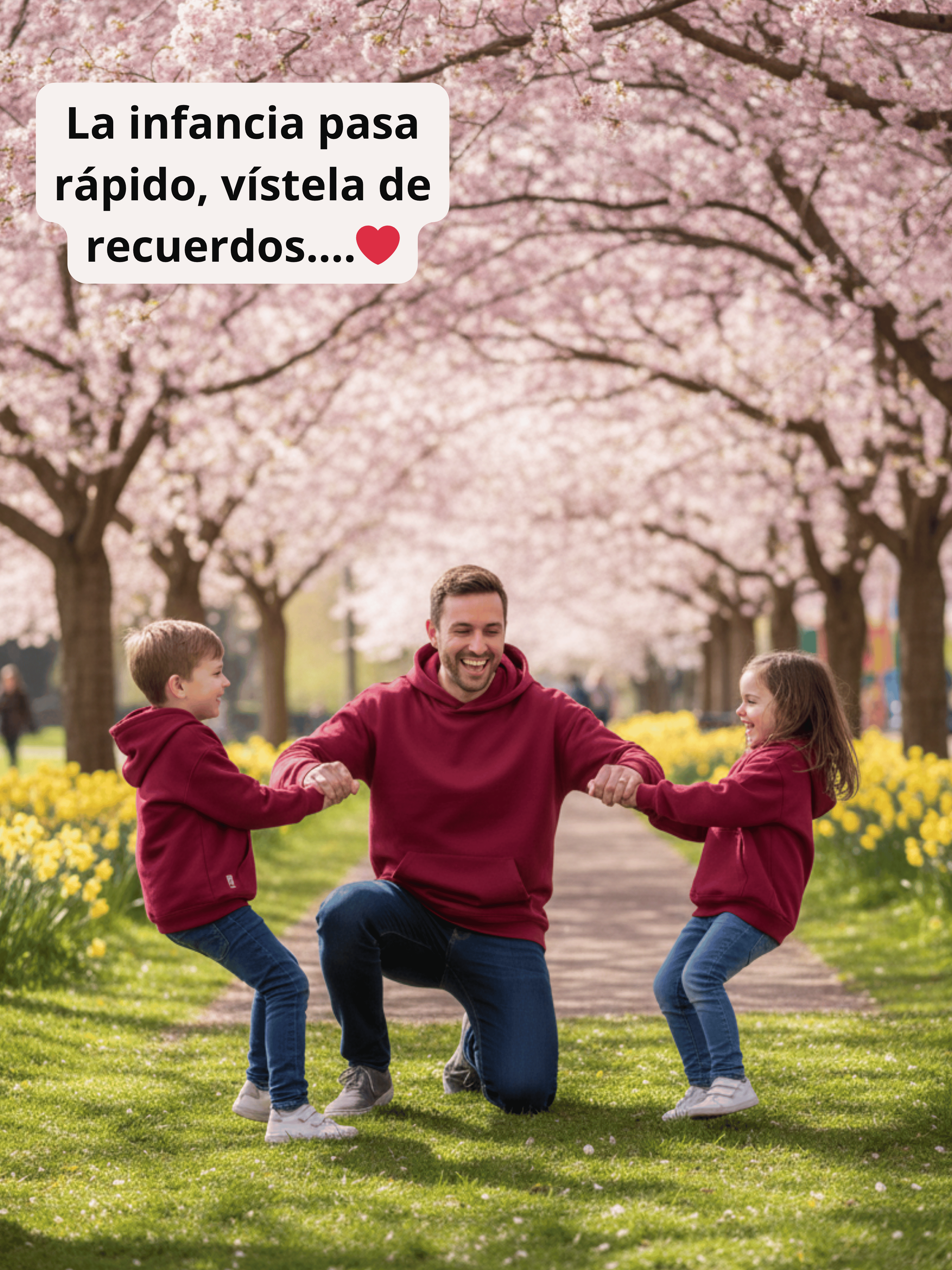 Conjunto Familiar Hoodie a juego para Papá + Hijo/a + Hijo/a + ENVÍO GRATIS