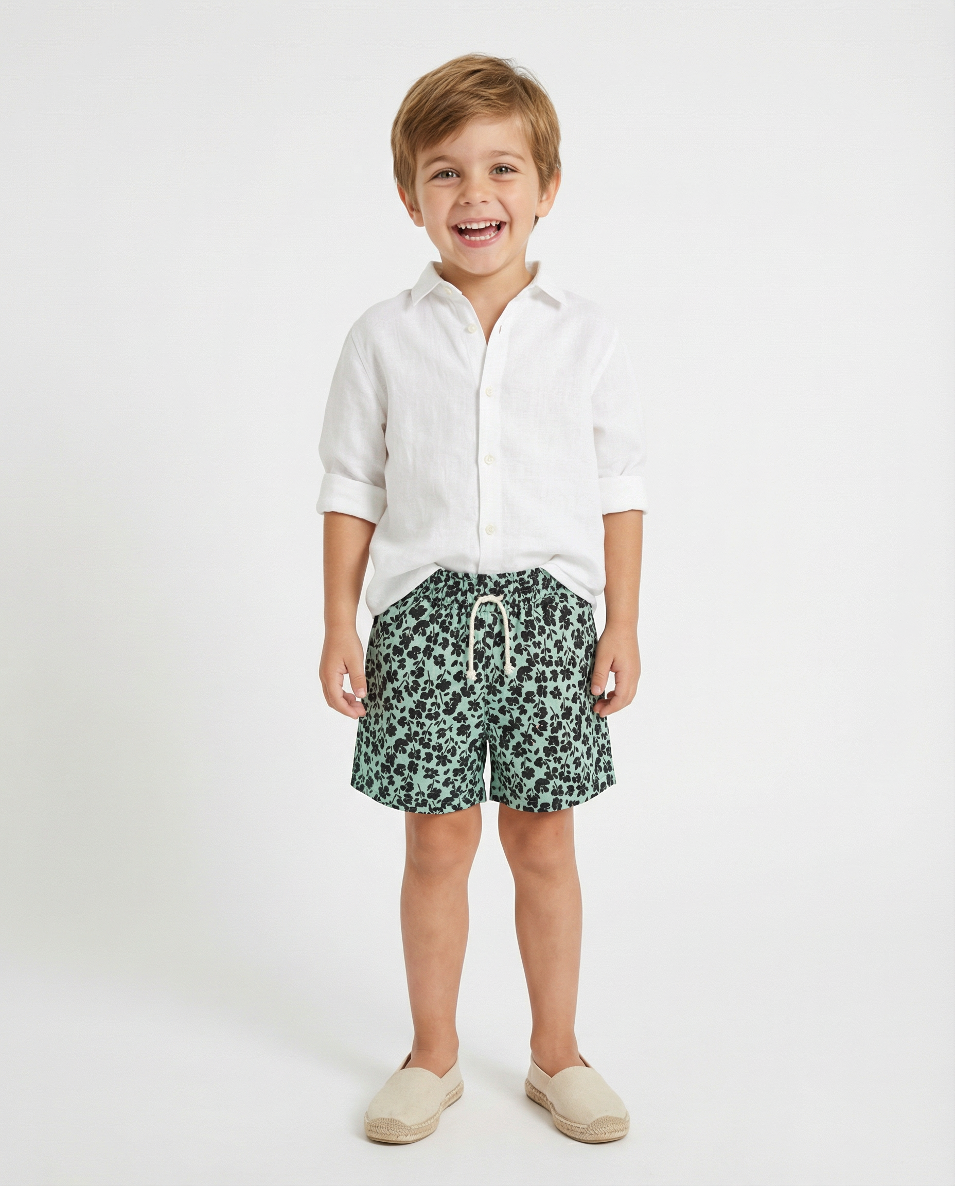 Short niño 100% Algodón estampado flores