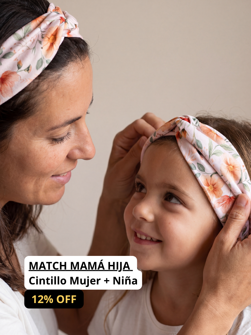 Pack 2 Cintillos Floral Mamá-Hija 100% Viscosa