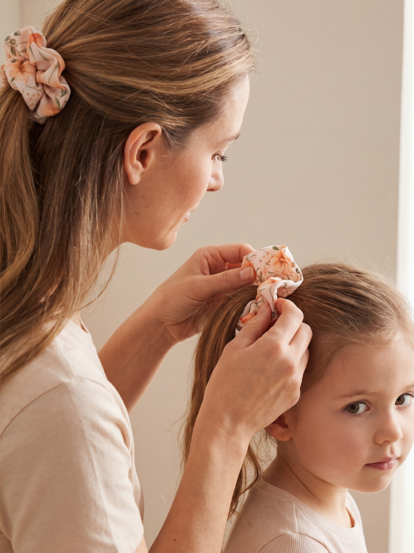 Scrunchie Floral Niña 100% Viscosa