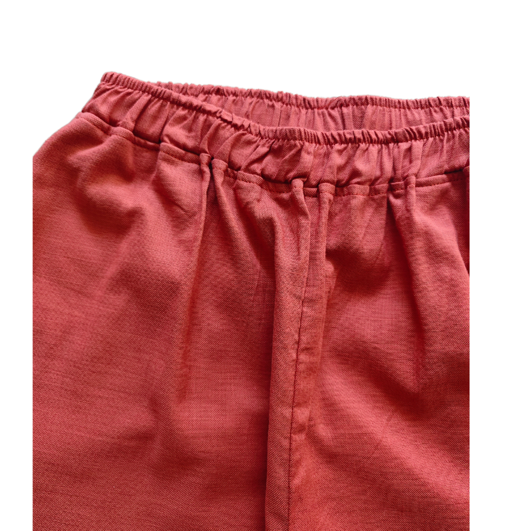 Pantalón Mujer Lino Terracota