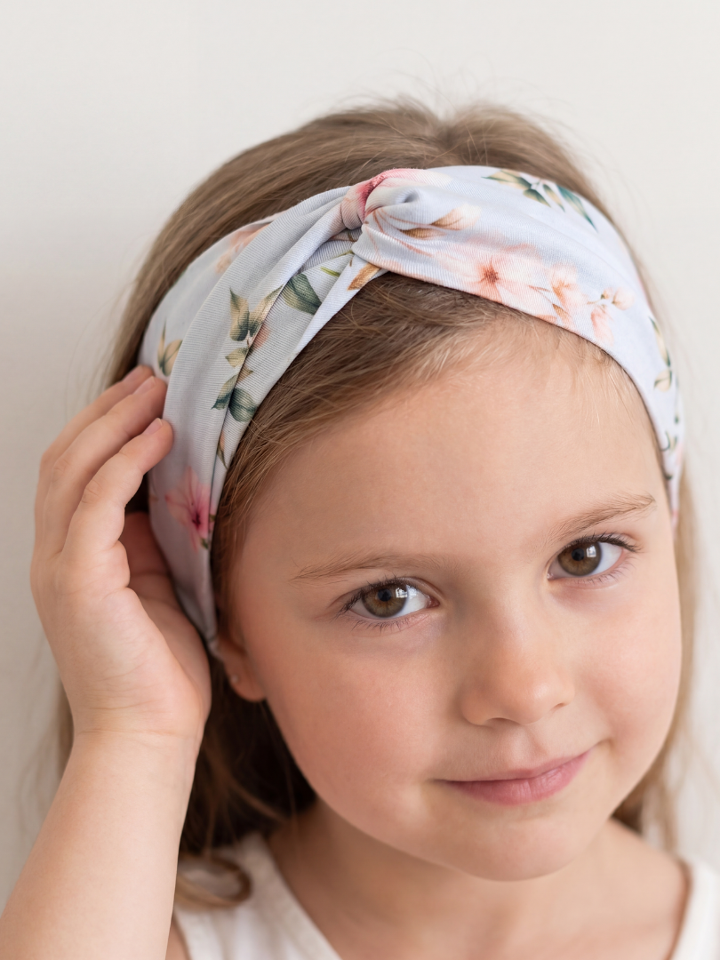 Cintillo Floral celeste Niña 100% Viscosa