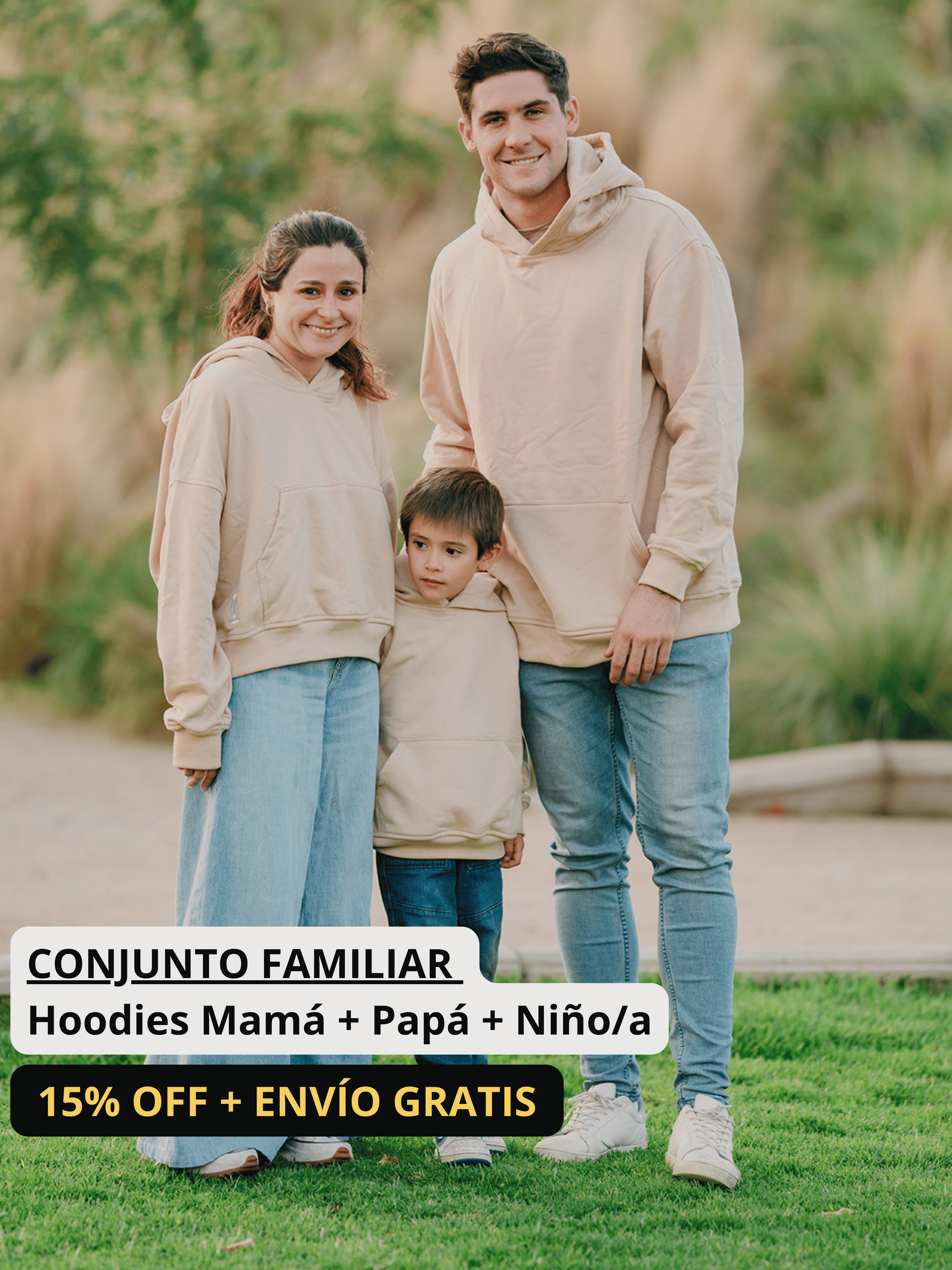 Conjunto Familiar Hoodie a juego para Papá + Mamá + Hijo/a + ENVÍO GRATIS