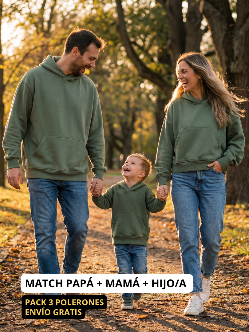 Pack 3 Polerones a juego para Papá + Mamá + Hijo/a