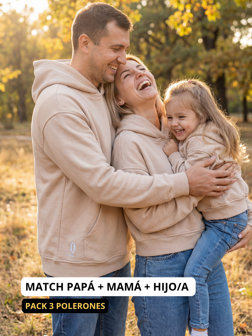 Pack 3 Polerones Oversize Papá + Mamá + Hijo/a