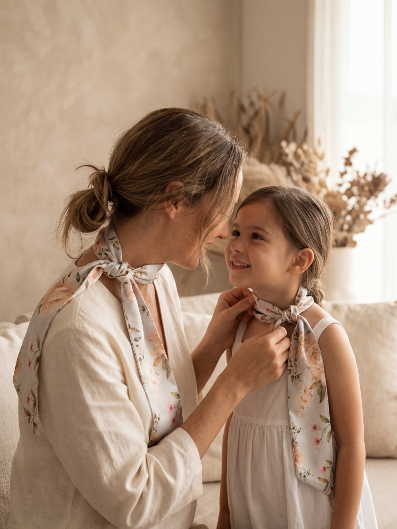 Pañuelo Floral celeste Mujer 100% Viscosa