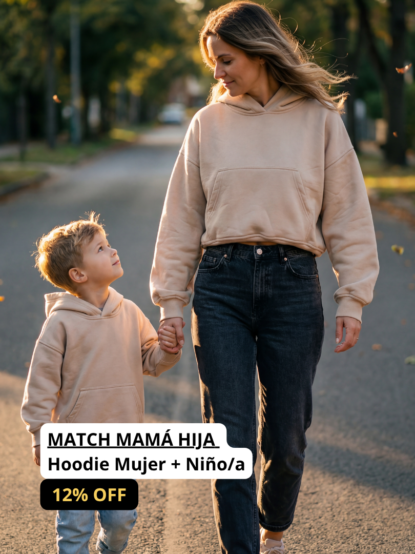 Pack 2 Polerones Oversize Beige Mamá + Hijo/a