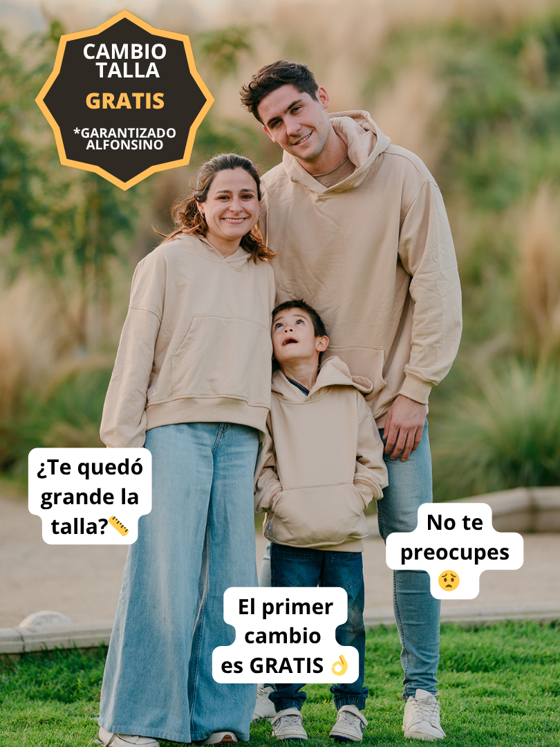 Pack 2 Polerones Oversize Beige Mamá + Hijo/a