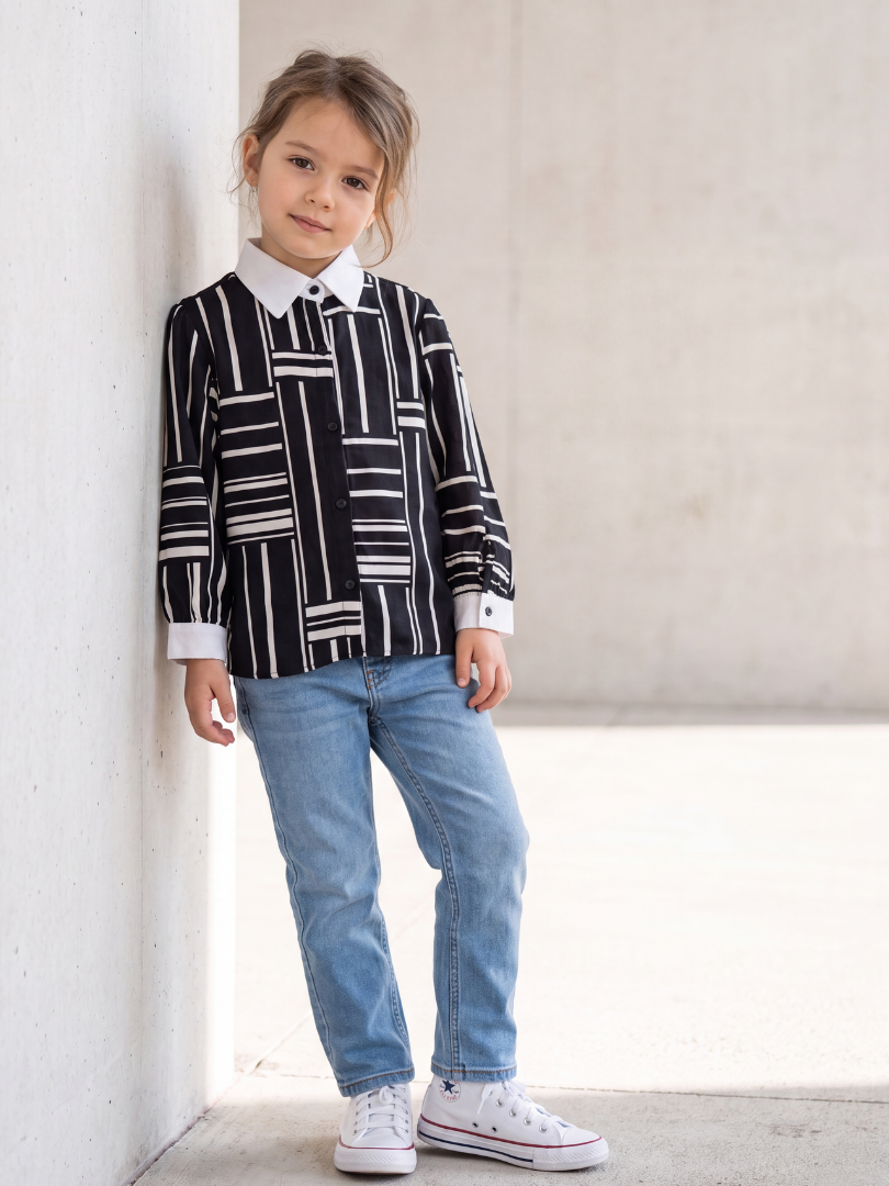 Blusa niña 100% viscosa mangas englobadas