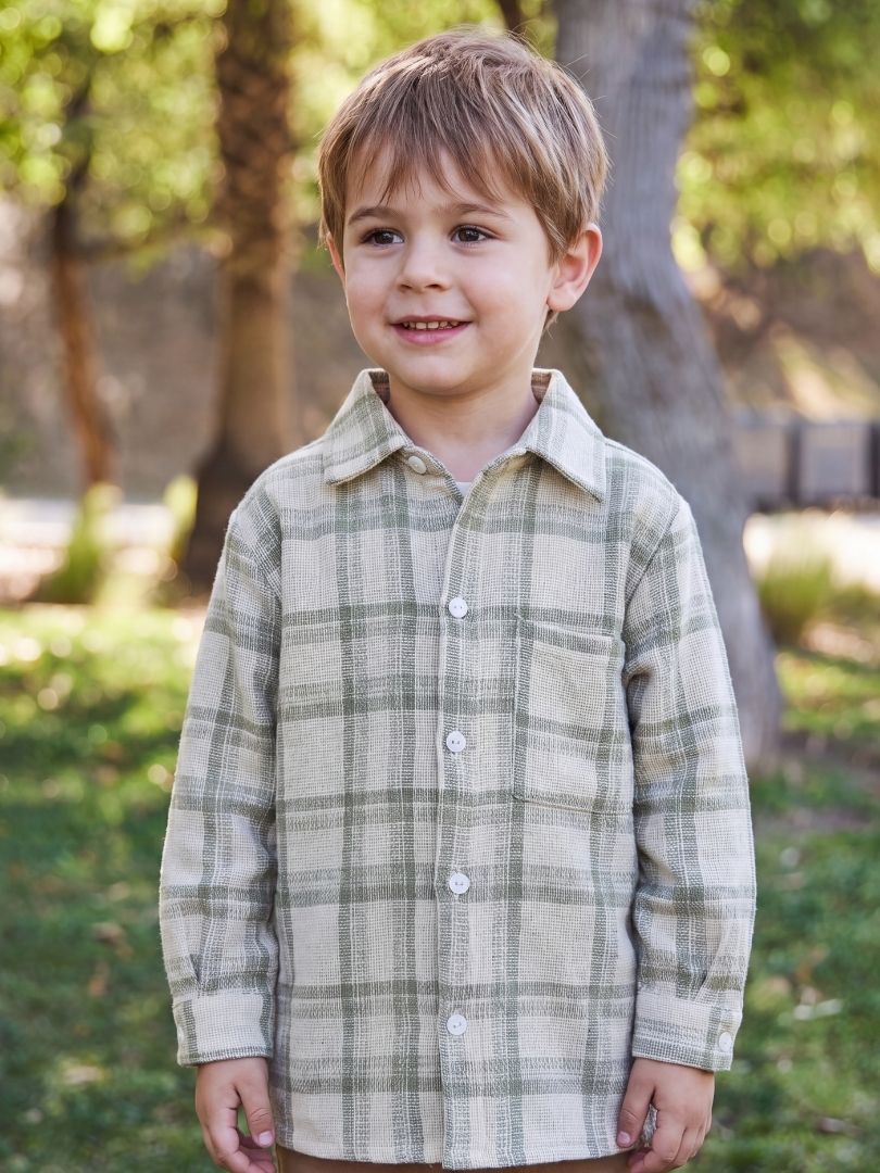 Camisera Infantil verde/blanco 100% Algodón