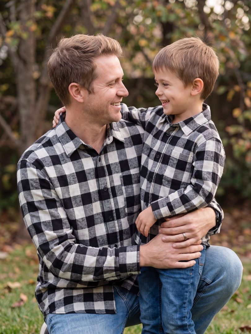 Pack 2 Camisas Franela Papá + hijo Negro/Gris 100% Algodón