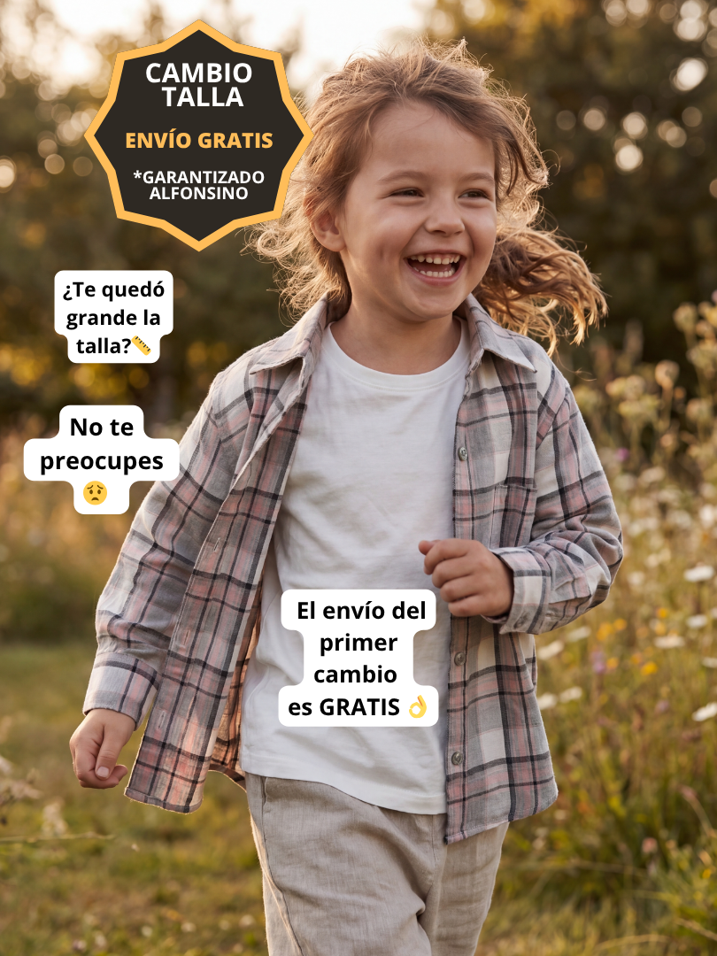 Pack 2 Camisas Franela Mamá + hijo/a | Cuadrillé Gris/Rosado | 100% Algodón