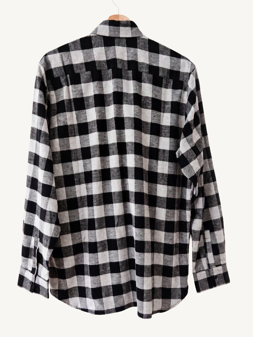 Pack 2 Camisas Franela Papá + hijo Negro/Gris 100% Algodón