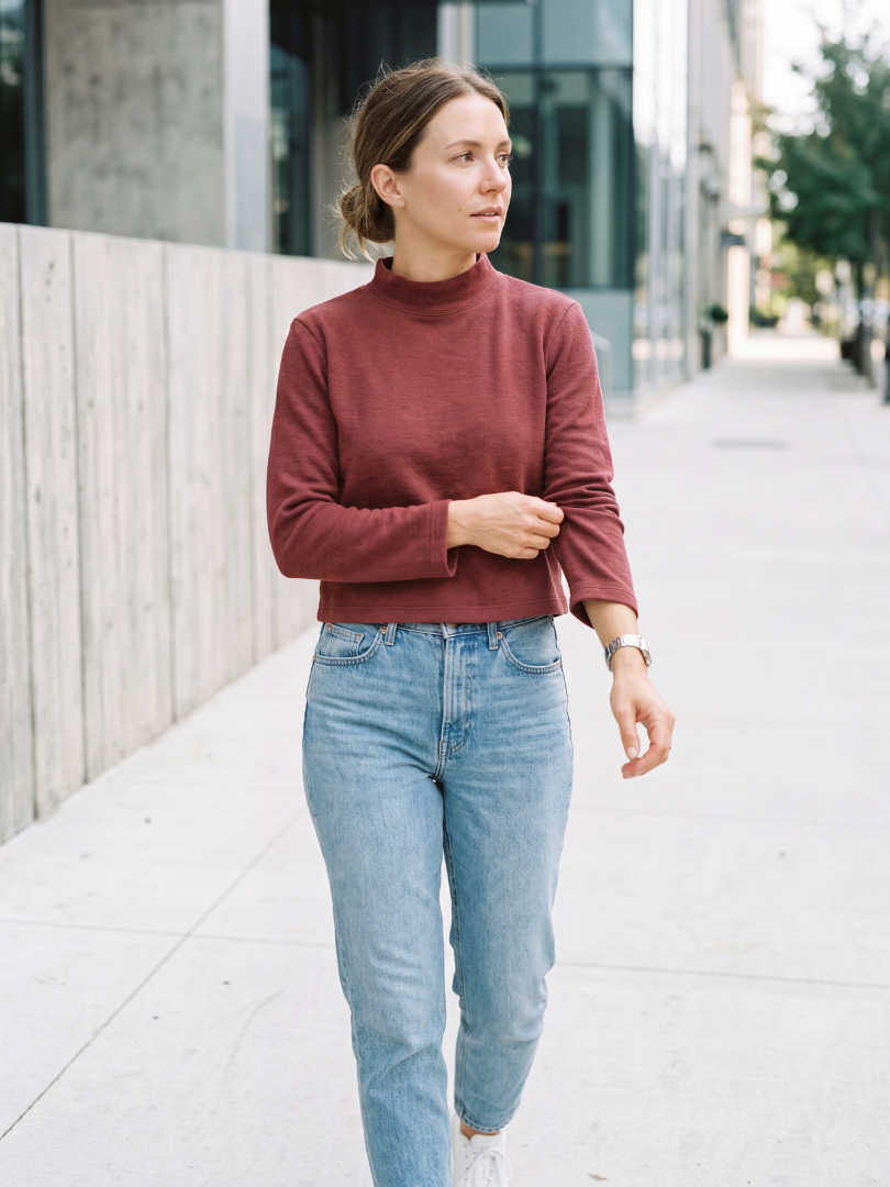 Beatle Mujer Burdeo | Calce Corto a la Cintura, Suave y Atemporal