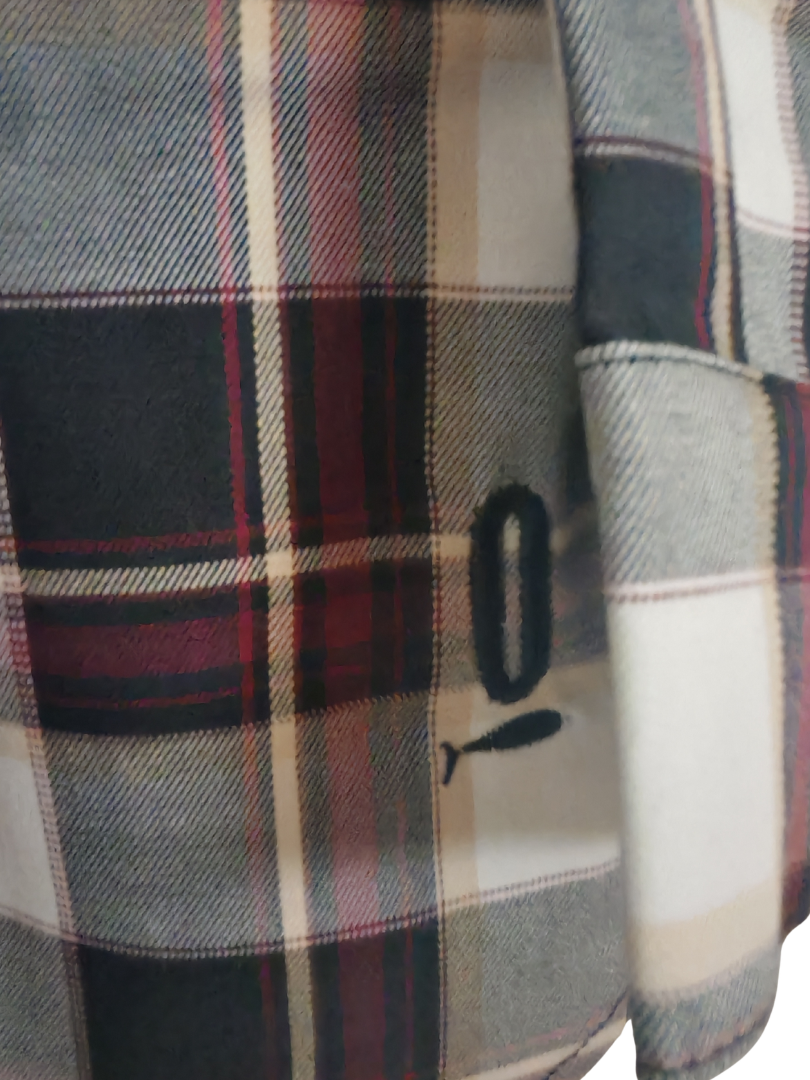 Camisa Franela Mujer | Burdeo/Beige 100% Algodón