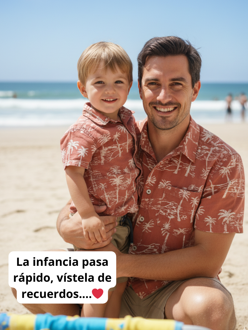 Pack 2 Guayaberas Papá + Hijo Palmeras