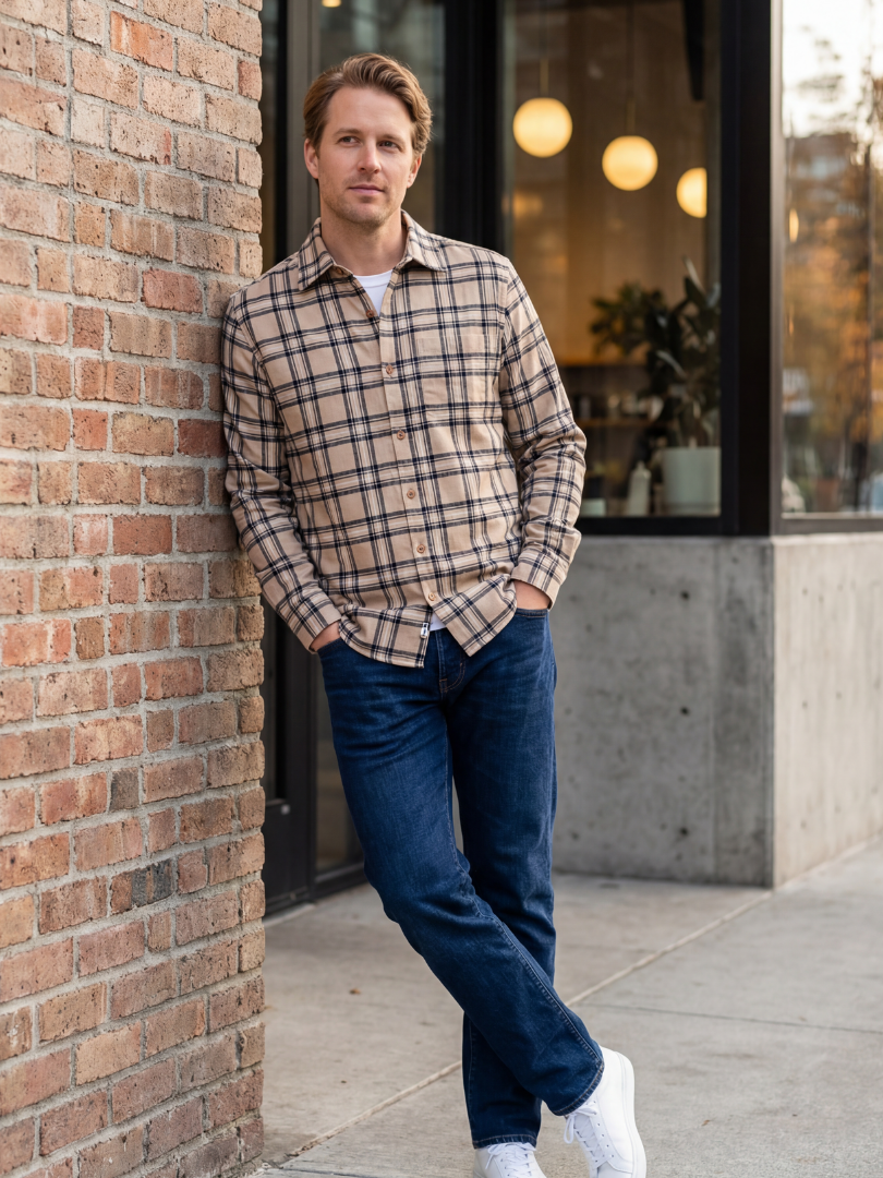 Camisa Hombre Franela 100% algodón