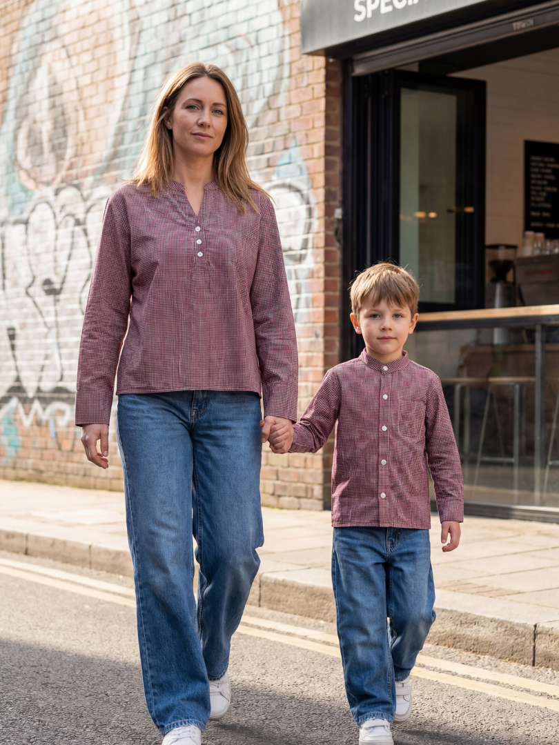 Pack 2 Camisas Mamá + Hijo 100% algodón estilo Vichy