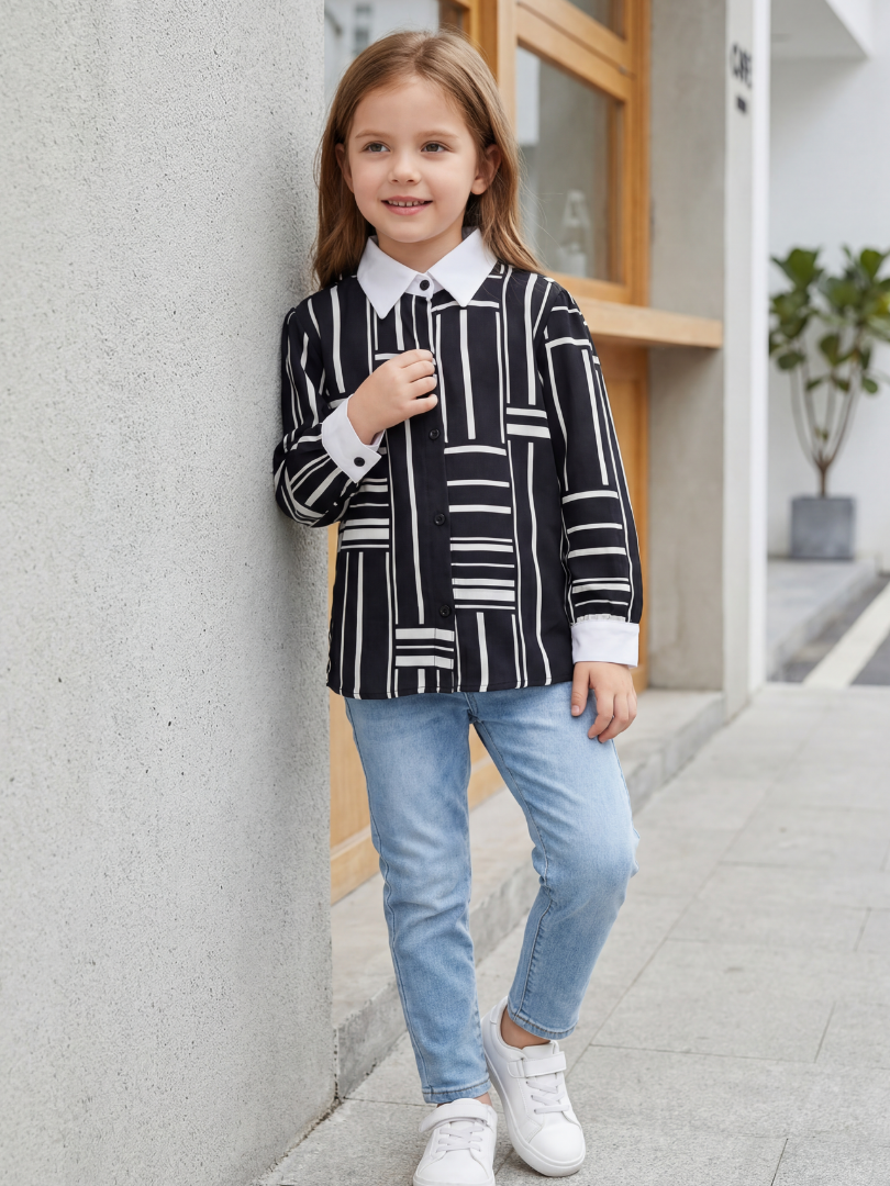 Blusa niña 100% viscosa mangas englobadas