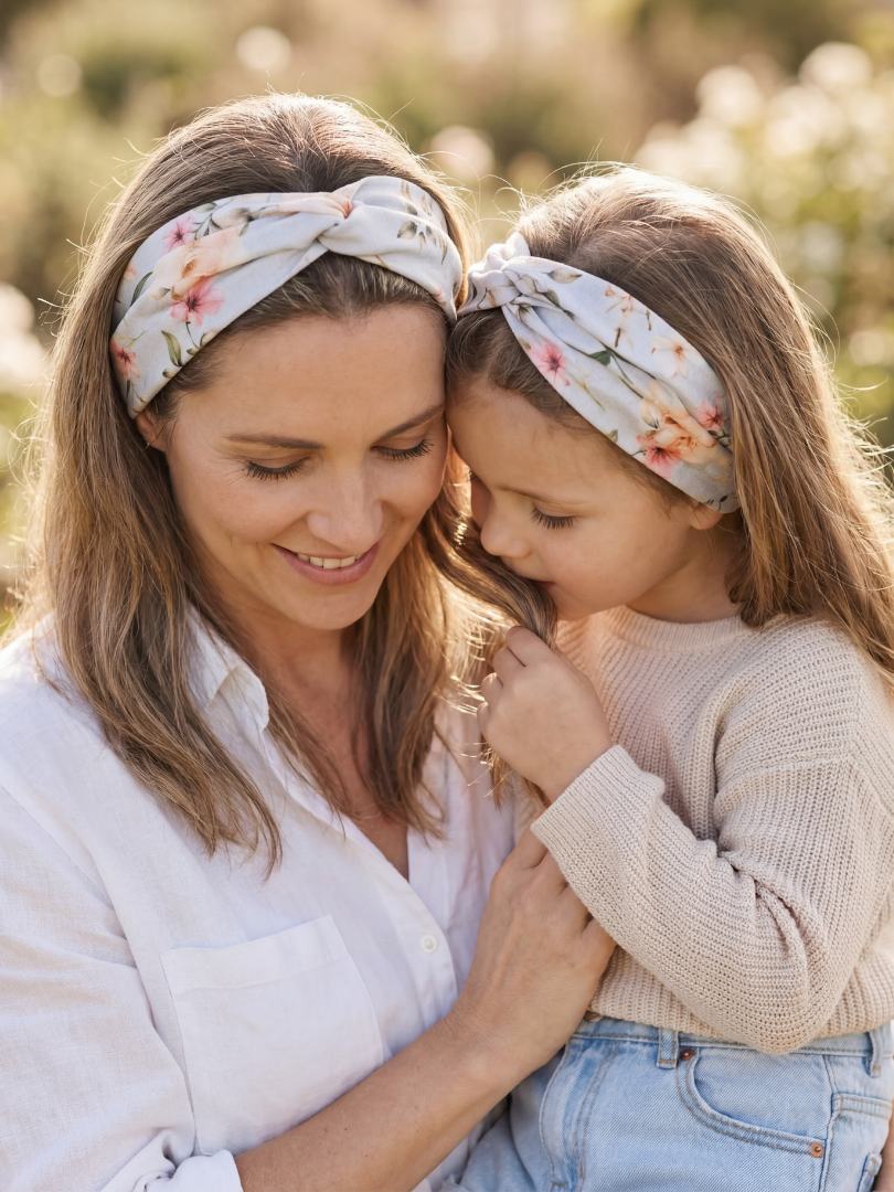 Cintillo Floral celeste Niña 100% Viscosa