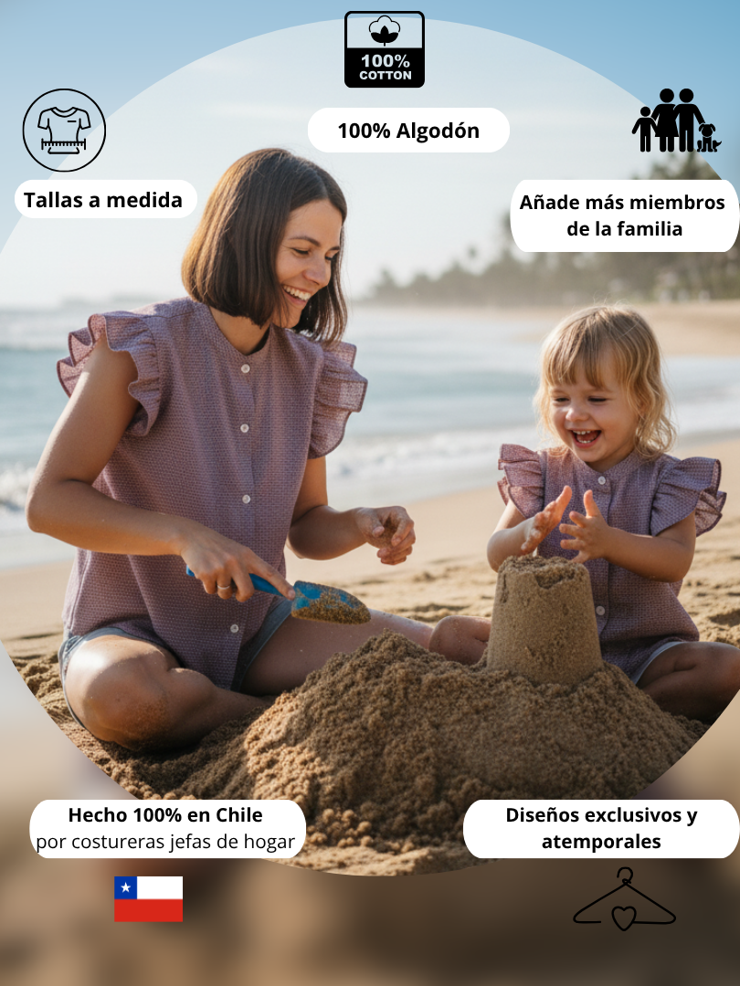 Pack 2 Blusas Mamá + Hija Vichy burdeo