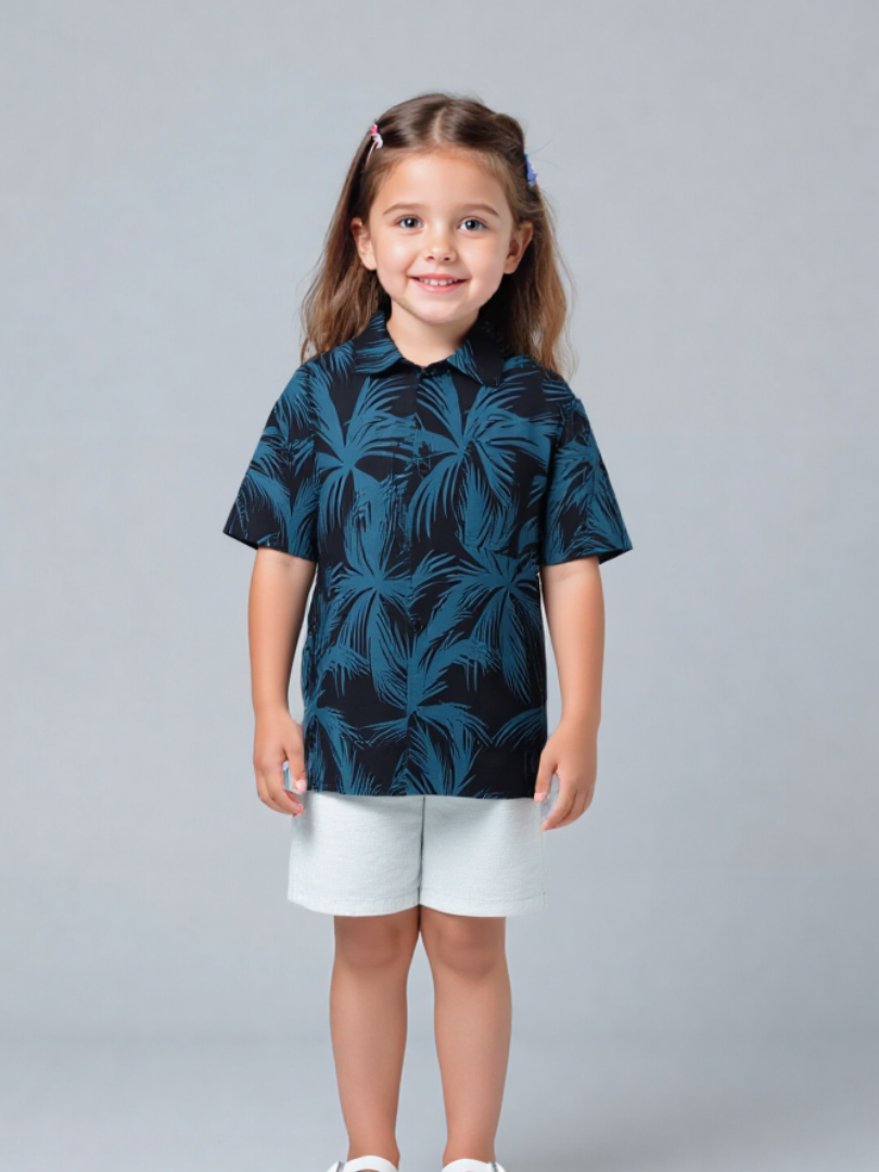 Guayabera niño/a Palmeras 100% algodón