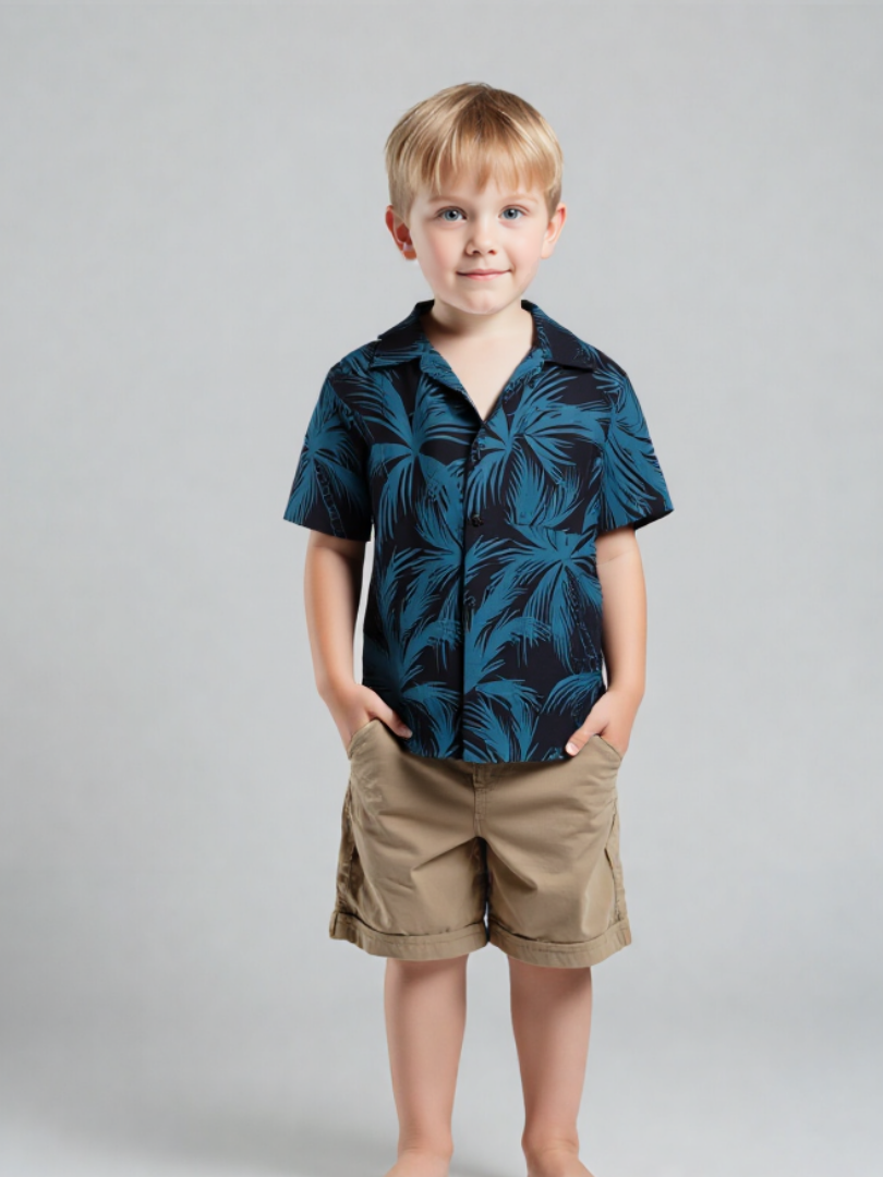 Guayabera niño/a Palmeras 100% algodón