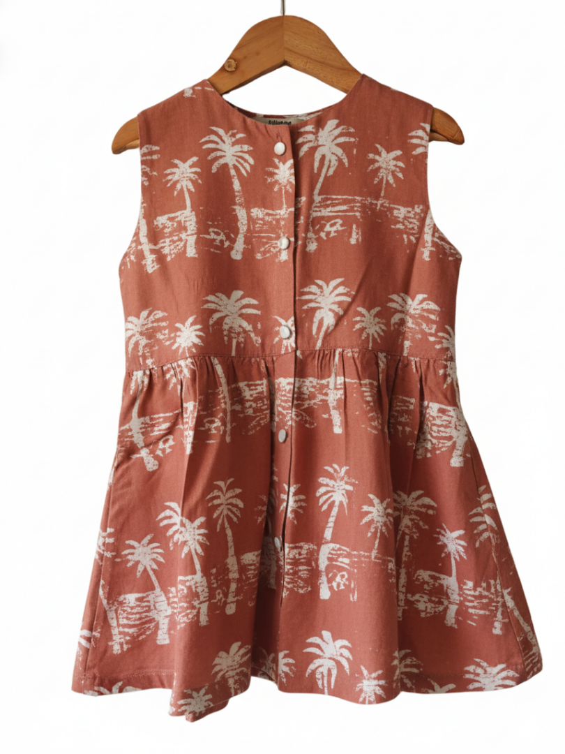 Vestido niña Palmeras 100% Viscosa