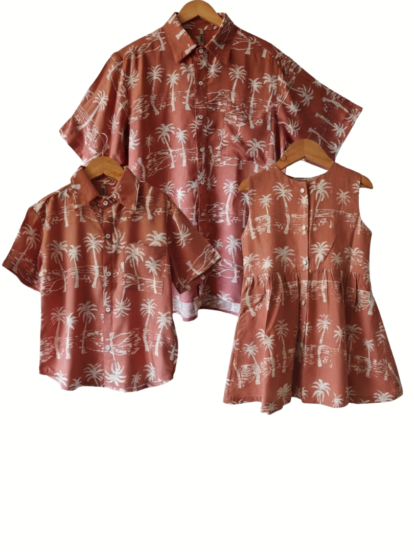 Pack 2 Guayaberas a juego para Papá + Hijo + Vestido Hija