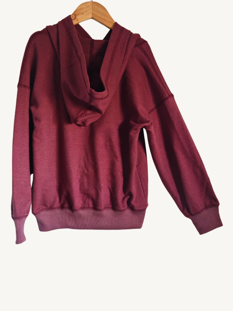 Conjunto Polerón con Capucha + Short Mujer Burdeo Algodón