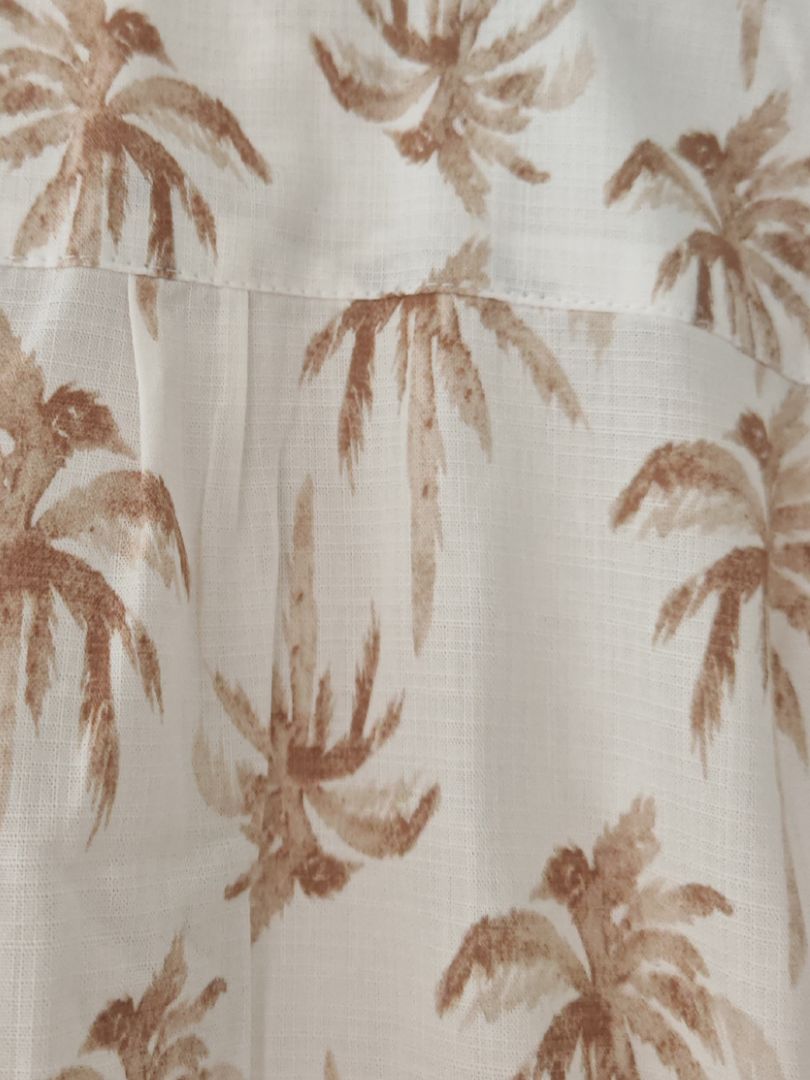 Guayabera Niño Palmeras Crudo/Terracota 100% Algodón