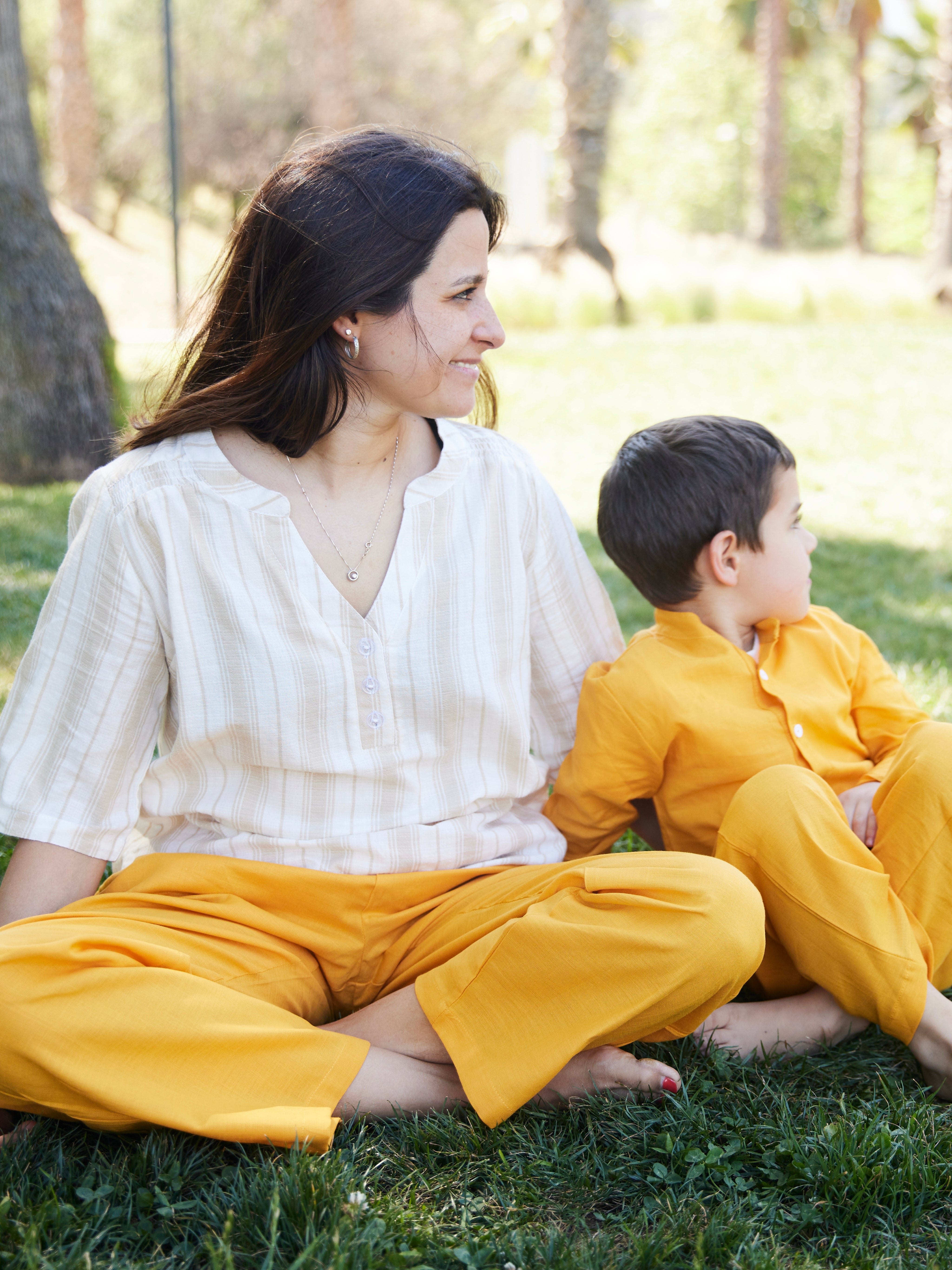 Camisa Mujer Oversize Lino Rayas