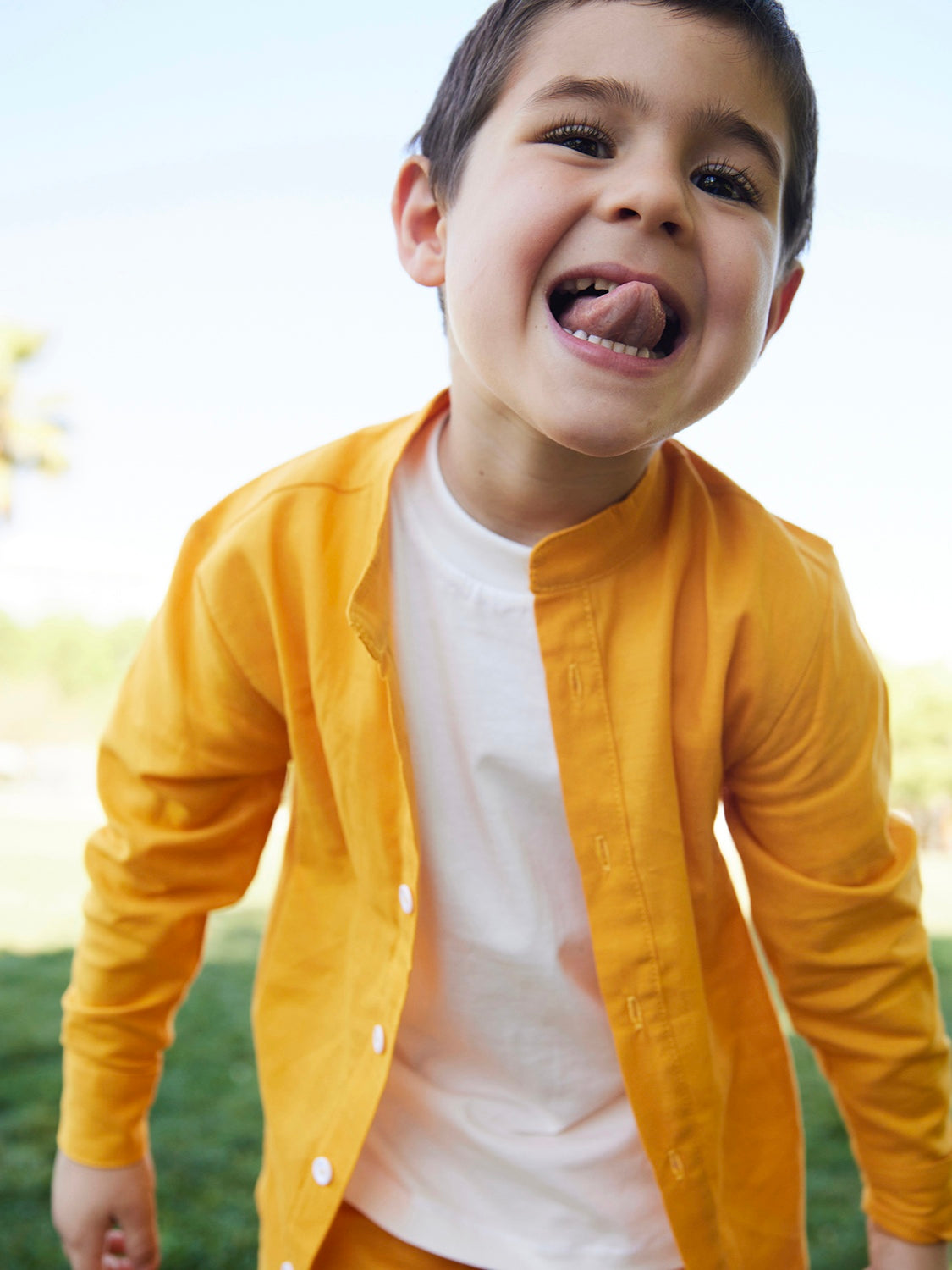 Camisa Lino Mateo Mostaza