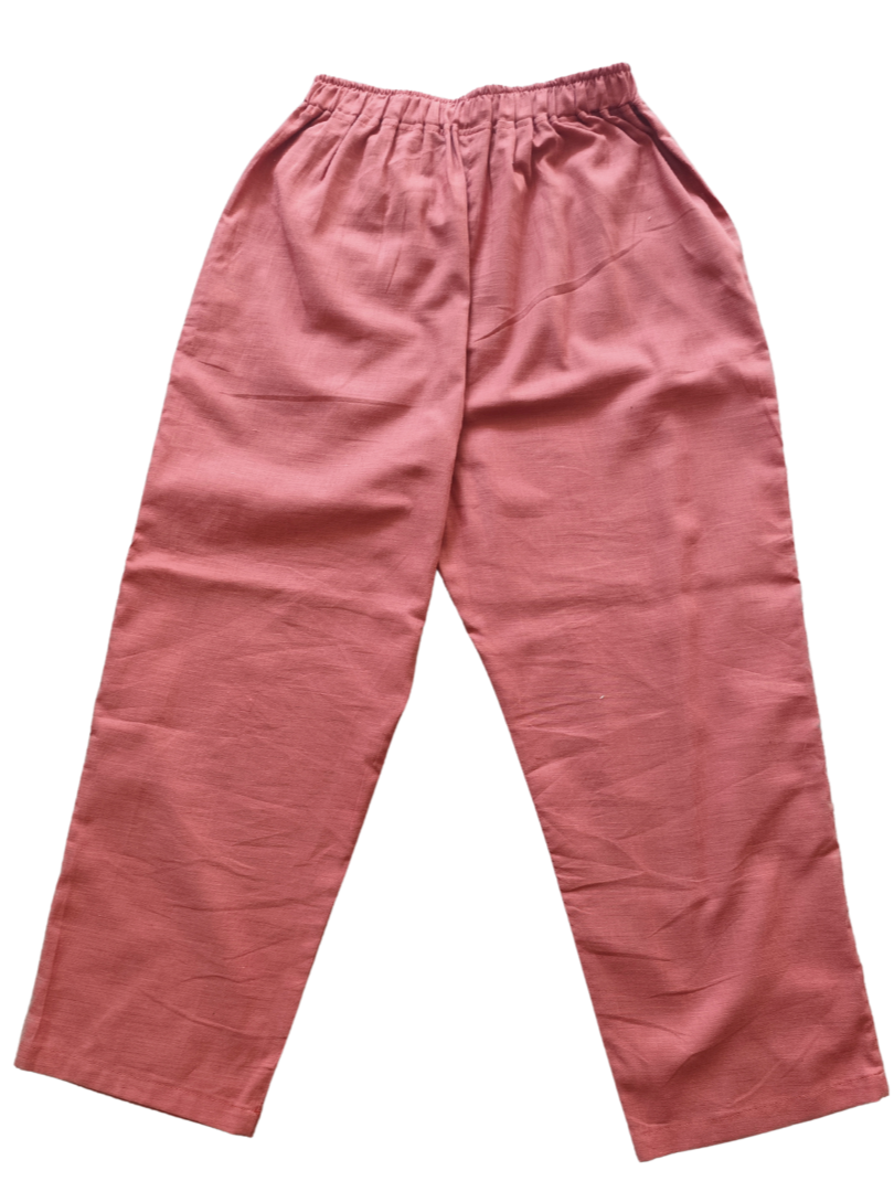 Pantalón Mujer Lino Terracota