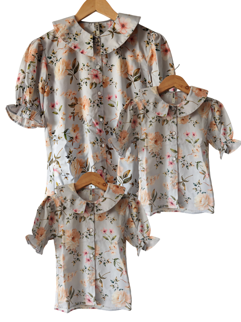 Conjunto familiar Blusas a juego para Mamá + Hija + Hija