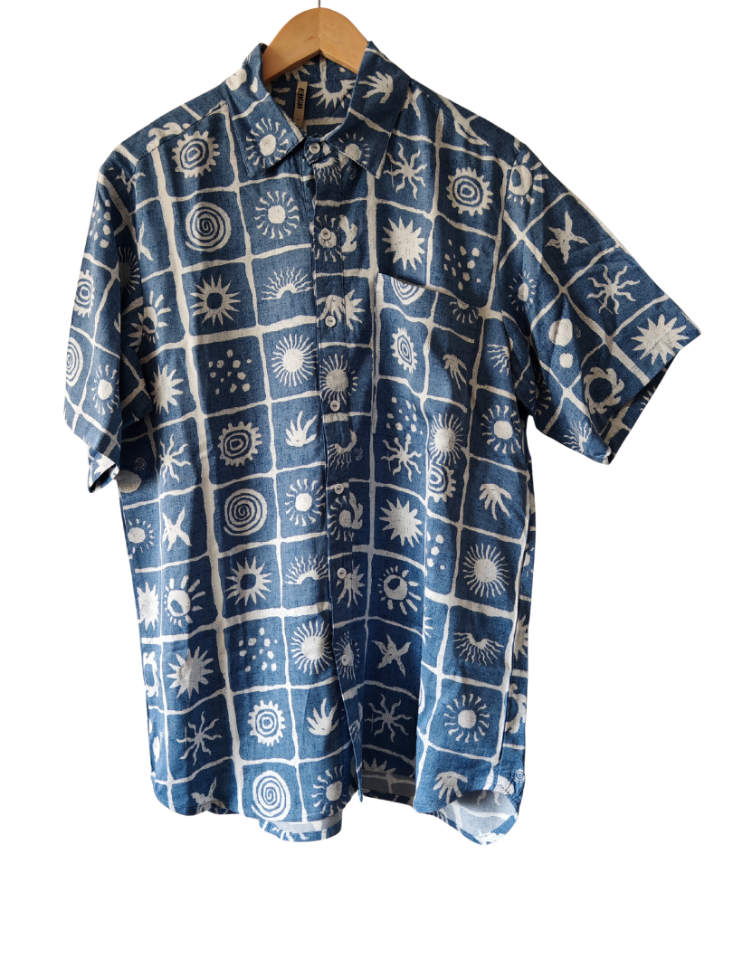 Pack Guayabera Alfonsino Papá + Vestido Alfonsino hija estampado artesanal