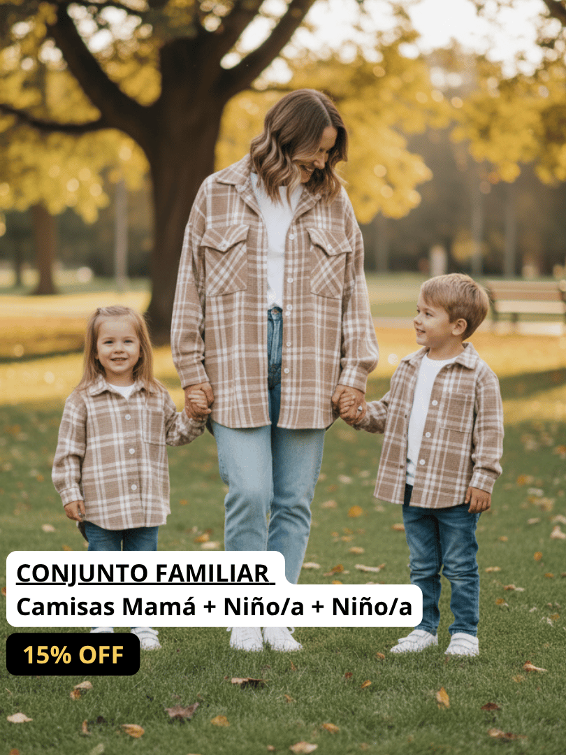 Conjunto Familiar Camisera a juego para Mamá + Hijo/a + Hijo/a
