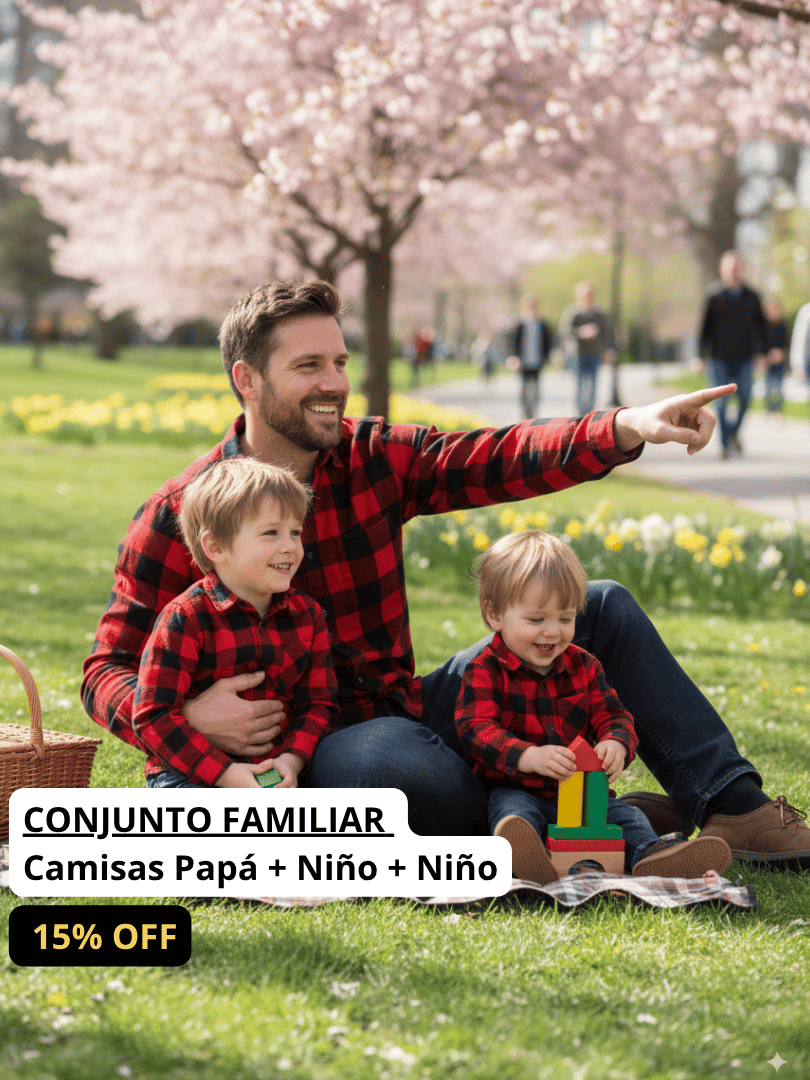 Conjunto Familiar Camisa a juego para Papá + Hijo + Hijo
